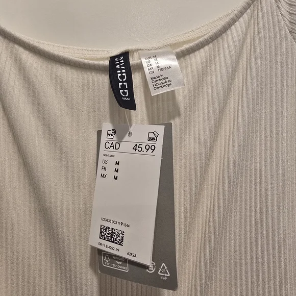 Divided Cream Ribbed Top - Picture 3 of 3